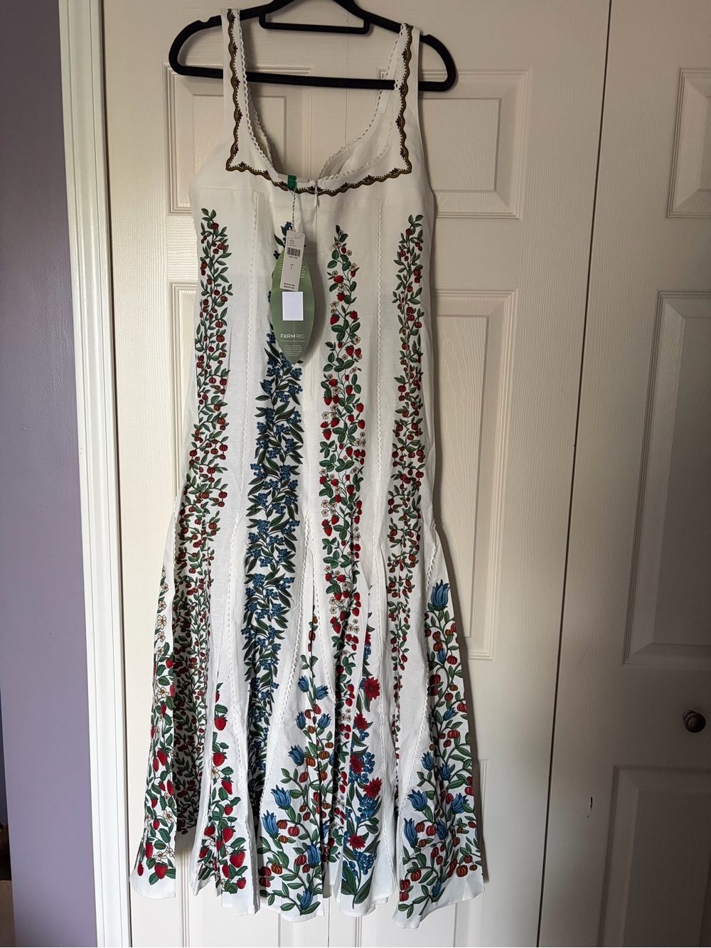 Farm Rio Fruit Beauty Linen Blend Maxi Dress - Picture 9 of 11